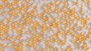 Altın beyazı geometrik arka plan. 3d görüntüleme, 3d illüstrasyon.