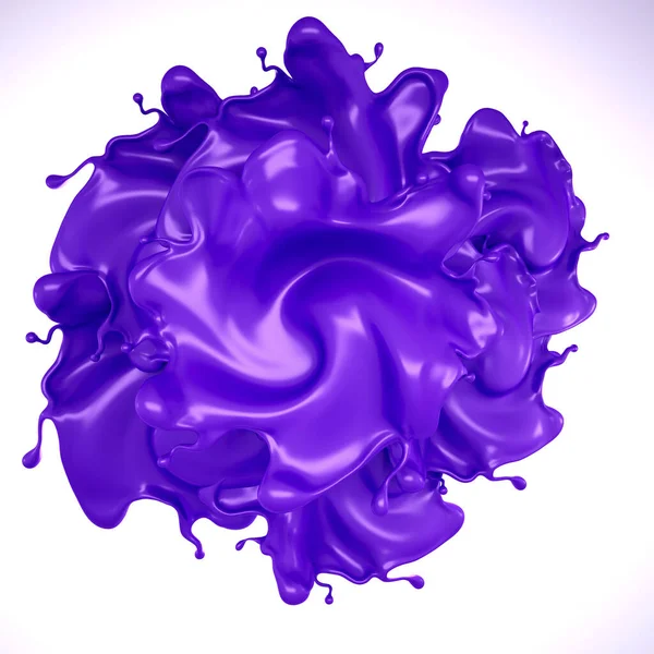 Сплеск Фіолетової Рідини Візуалізація Ілюстрація — стокове фото