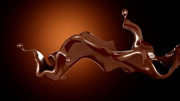 배경에 초콜릿을 뿌린다 렌더링 — 스톡 사진