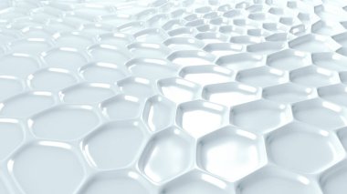 Rahatlamış beyaz geometrik arka plan. 3d görüntüleme, 3d illüstrasyon.