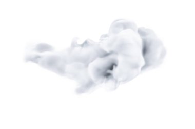 Beyaz arka planda duman bulutları. 3d görüntüleme, 3d illüstrasyon.