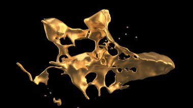 Bir tutam altın. 3d görüntüleme, 3d illüstrasyon.