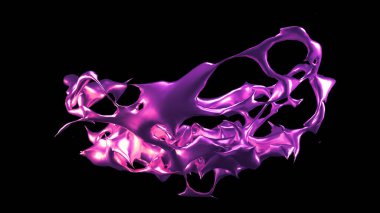 Bir tutam mor metal. 3d görüntüleme, 3d illüstrasyon.