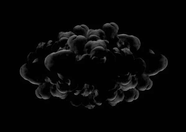 灰烟熏在黑色背景上 3D渲染 3D说明 — 图库照片