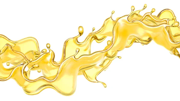 Splash Oil White Background Rendering Illustration — Stock Photo, Image