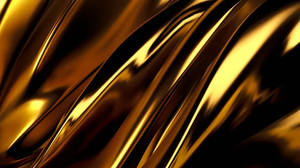 サテンのドレープで豪華な黄金の背景 3Dレンダリング 3Dイラスト — ストック写真