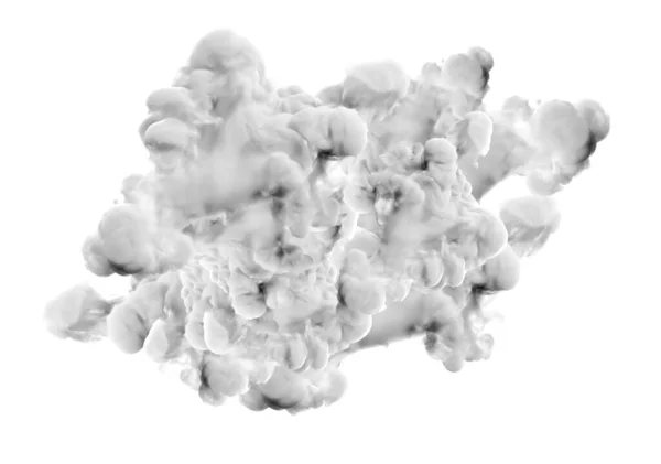 Серый Дым Белом Фоне Рендеринг Иллюстрация — стоковое фото