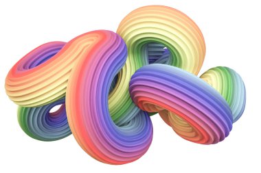 Soyut gökkuşağı şekli. 3d görüntüleme, 3d illüstrasyon.