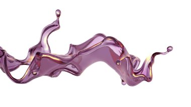 Şeffaf yeşil bir sıvı damlası. 3d görüntüleme, 3d illüstrasyon.