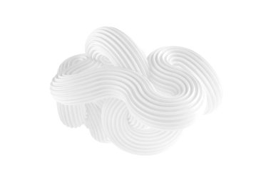 Beyaz arkaplanda soyut bir form. 3d görüntüleme, 3d illüstrasyon.