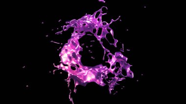 Bir tutam mor metal. 3d görüntüleme, 3d illüstrasyon.