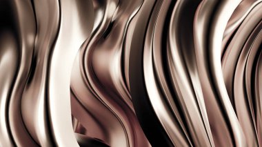 Saten kumaşlı, gümüş renkli bir arka plan. 3d görüntüleme, 3d illüstrasyon.