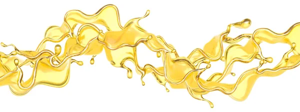 Splash Oil White Background Rendering Illustration — Stock Photo, Image