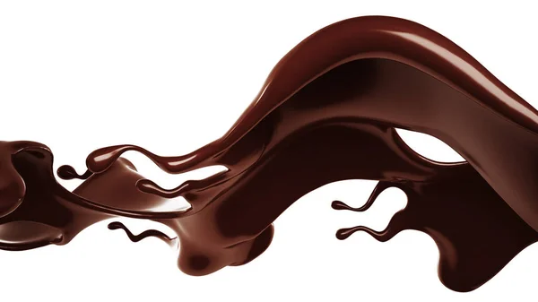 Des Éclaboussures Chocolat Rendu Illustration — Photo