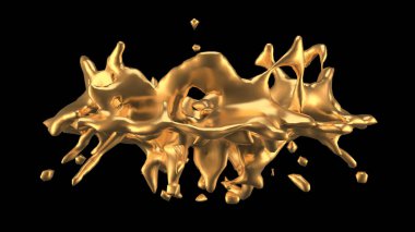 Bir tutam altın. 3d görüntüleme, 3d illüstrasyon.