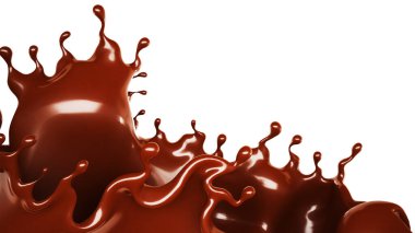 Bir tutam çikolata. 3d görüntüleme, 3d illüstrasyon.