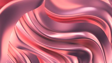 Saten kumaşlı lüks pembe arka plan. 3d görüntüleme, 3d illüstrasyon.