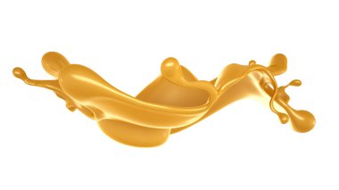 Altın sarısı karamel. 3d görüntüleme, 3d illüstrasyon.