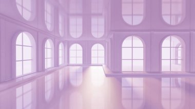 Lüks, açık mor, içi boş. 3d görüntüleme, 3d illüstrasyon.