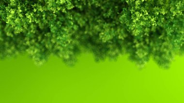 Yapraklarla dolu güzel bir yaz geçmişi var. 3d görüntüleme, 3d illüstrasyon.