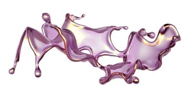 Şeffaf yeşil bir sıvı damlası. 3d görüntüleme, 3d illüstrasyon.