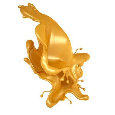 Altın sarısı karamel. 3d görüntüleme, 3d illüstrasyon.