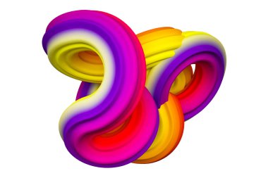 Soyut gökkuşağı şekli. 3d görüntüleme, 3d illüstrasyon.