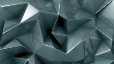 Üçgenli yeşil kristal arka plan. 3d görüntüleme, 3d illüstrasyon.