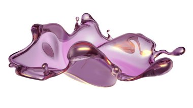 Şeffaf yeşil bir sıvı damlası. 3d görüntüleme, 3d illüstrasyon.