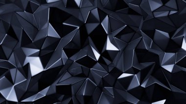 Mavi kristal arka plan ve üçgenler. 3d görüntüleme, 3d illüstrasyon.