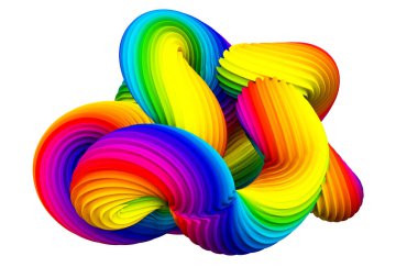Soyut gökkuşağı şekli. 3d görüntüleme, 3d illüstrasyon.
