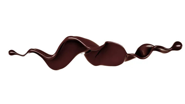Šplouchnutí Čokolády Vykreslování Ilustrace — Stock fotografie