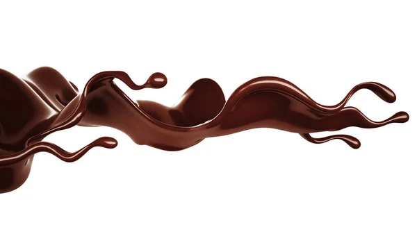 Chocolate Salpicado Renderização Ilustração — Fotografia de Stock