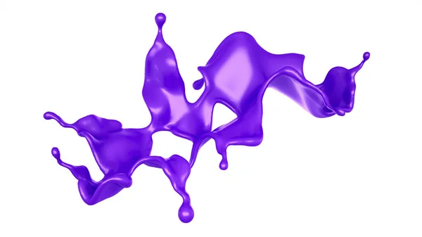 Всплеск Фиолетовой Жидкости Рендеринг Иллюстрация — стоковое фото
