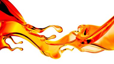 Bir tutam portakal suyu. 3d görüntüleme, 3d illüstrasyon.