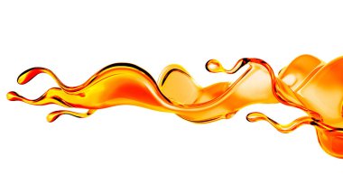 Bir tutam portakal suyu. 3d görüntüleme, 3d illüstrasyon.