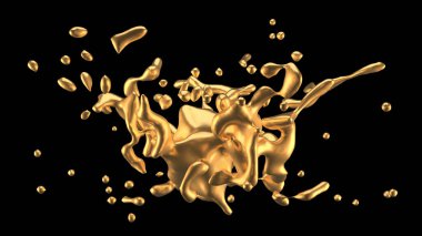 Bir tutam altın. 3d görüntüleme, 3d illüstrasyon.