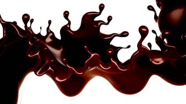 Bir tutam çikolata. 3d görüntüleme, 3d illüstrasyon.