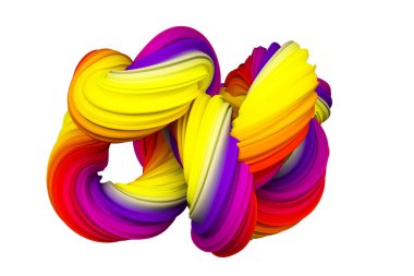 Soyut gökkuşağı şekli. 3d görüntüleme, 3d illüstrasyon.