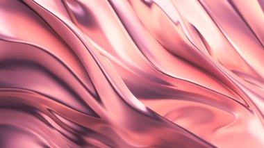 Saten kumaşlı lüks pembe arka plan. 3d görüntüleme, 3d illüstrasyon.