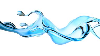 Bir damla su. 3d görüntüleme, 3d illüstrasyon.