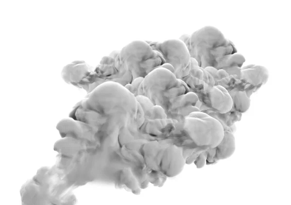 白い背景に灰色の煙 3Dレンダリング 3Dイラスト — ストック写真