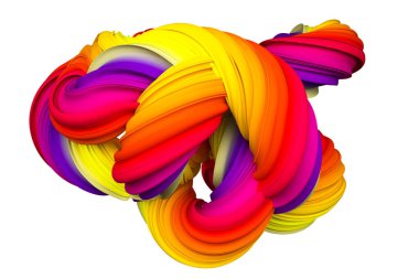 Soyut gökkuşağı şekli. 3d görüntüleme, 3d illüstrasyon.