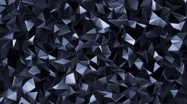 Mavi kristal arka plan ve üçgenler. 3d görüntüleme, 3d illüstrasyon.