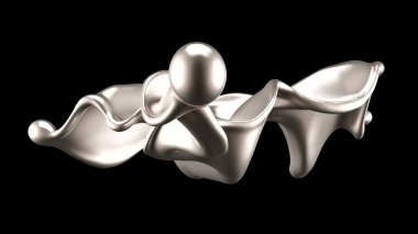 Lüks gümüş bir sıvı sıçraması. 3d görüntüleme, 3d illüstrasyon.