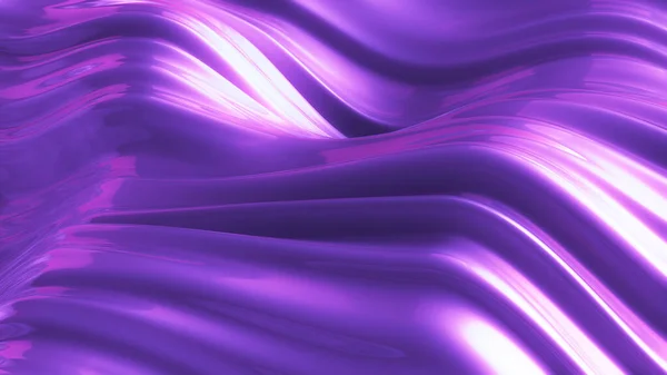 色彩艳丽的紫色背景和飘逸的面料 3D渲染 3D说明 — 图库照片