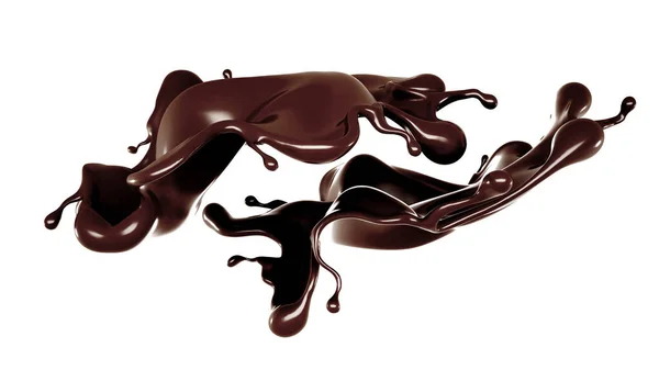 Goccio Cioccolato Rendering Illustrazione — Foto Stock