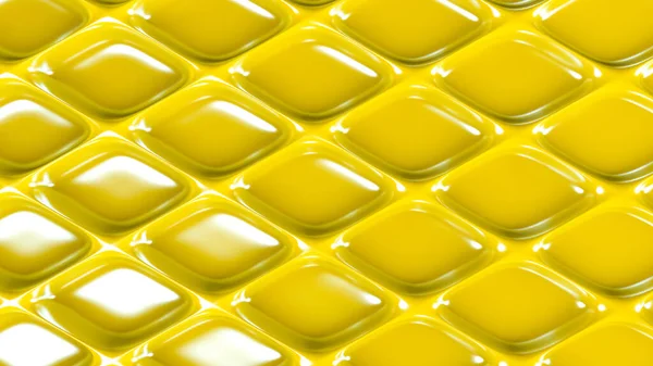 Yellow Geometric Background Relief Rendering Illustration — Stock Photo, Image