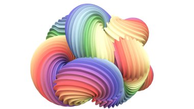 Soyut gökkuşağı şekli. 3d görüntüleme, 3d illüstrasyon.