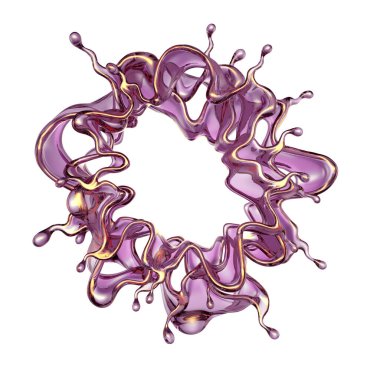 Şeffaf yeşil bir sıvı damlası. 3d görüntüleme, 3d illüstrasyon.